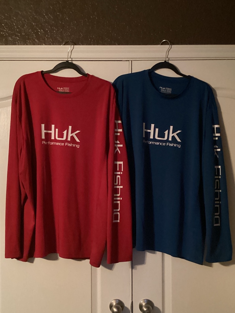 Bundle of Huk Long Sleeve Performance Fishing Shirt - Red and Blue